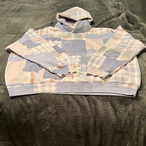 New Mens XXL ABERCROMBIE AND FITCH Oversized patchwork pattern hoodie.